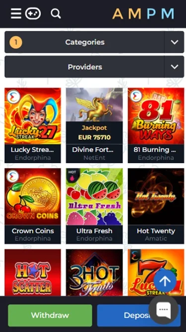AMPM Casino Zrzut ekranu 2